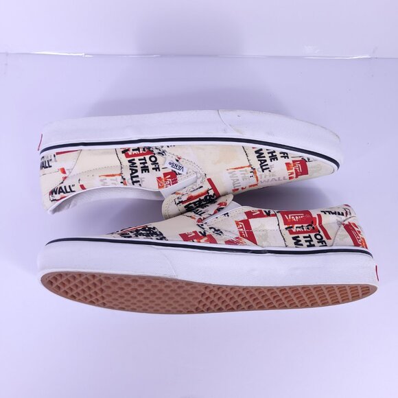 Vans Classic Slip-On Off The Wall Logo Print Shoes Mens 10.5 / Womens 12 - Picture 10 of 11